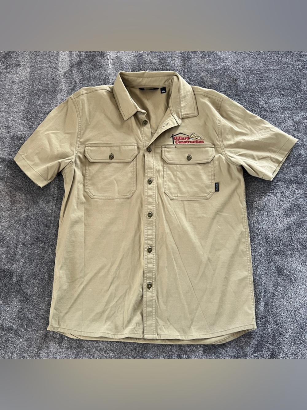 Kuiu Shirt Mens Large Tan Button Up Hunting Hiking Outdoors Hunter Hiker Logo